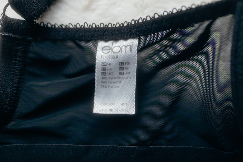 Elomi US 36H UK 36FF Charley EL4383 Bandless Spacer Molded Underwire Full-coverage T-Shirt Bra Black