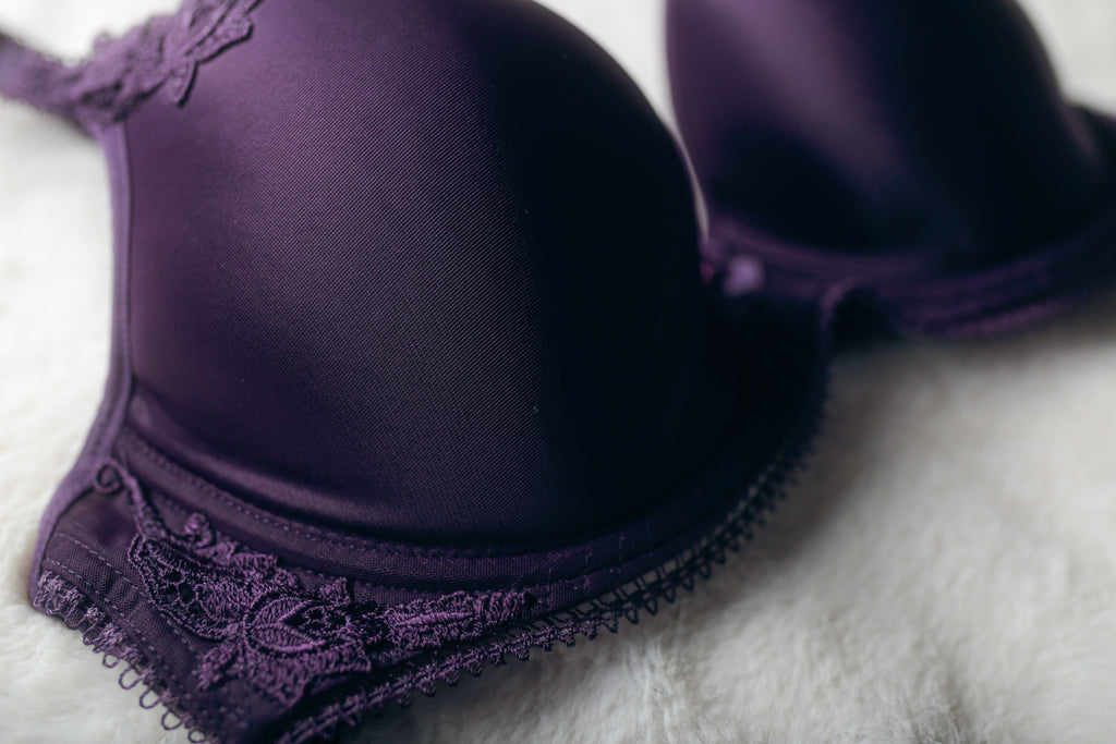 Fantasie 32DD Ava Underwire Molded Plunge Balcony T-shirt Bra Purple