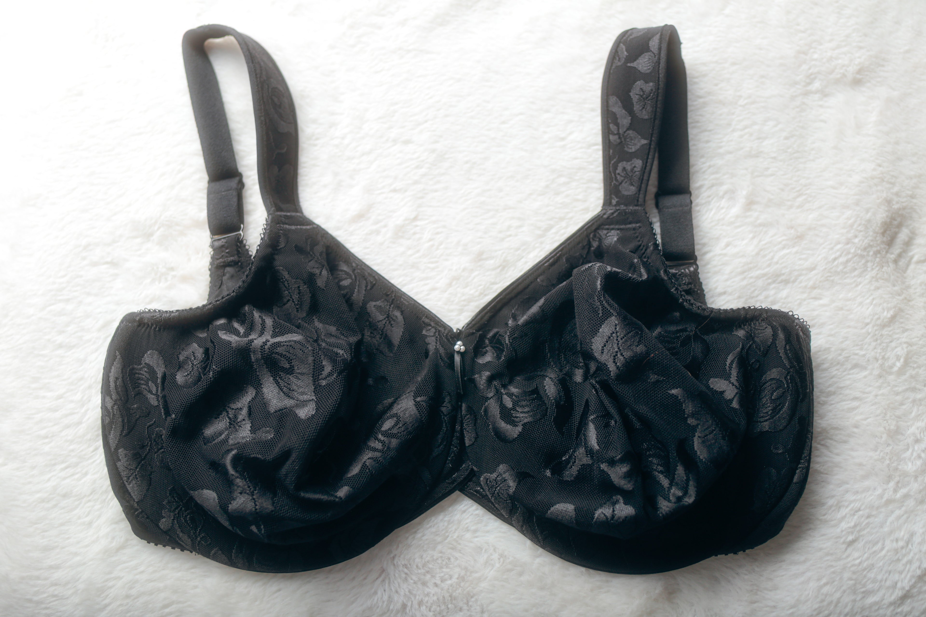 Wacoal US 36G UK 36F Awareness 85567 Underwire Full Coverage Lined Bra Black