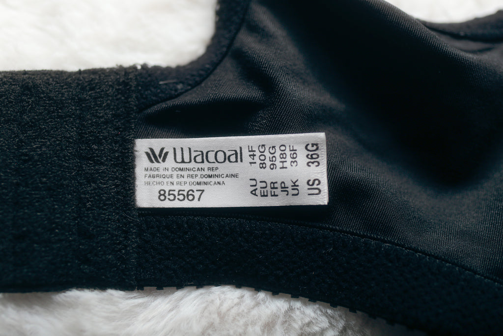 Wacoal US 36G UK 36F Awareness 85567 Underwire Full Coverage Lined Bra Black