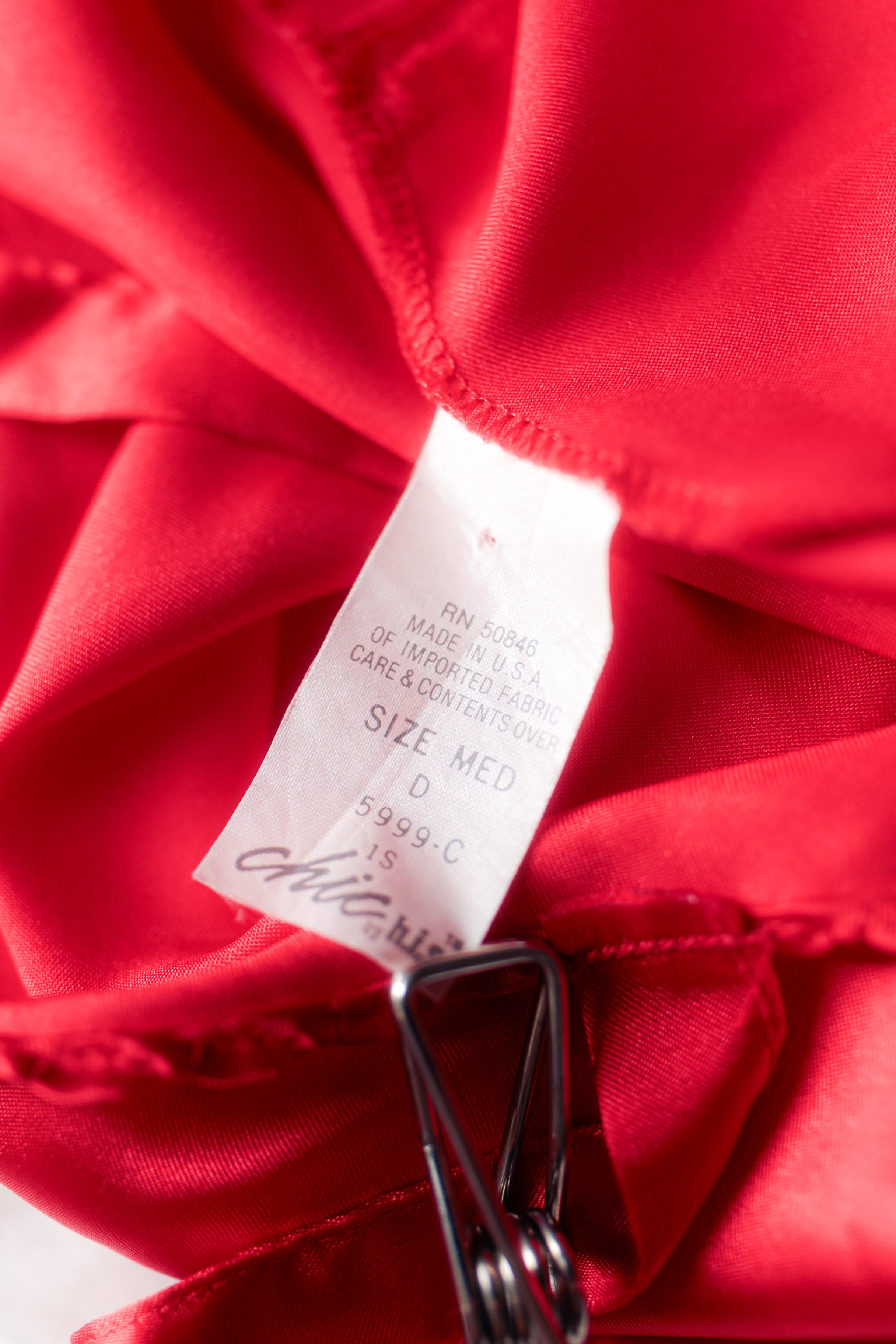 Chic by h.i.s. Vintage Satin Tiered Camisole Medium Red