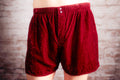 Magic Silk Vintage 90s Velvet Velour Sleep Shorts Red Medium