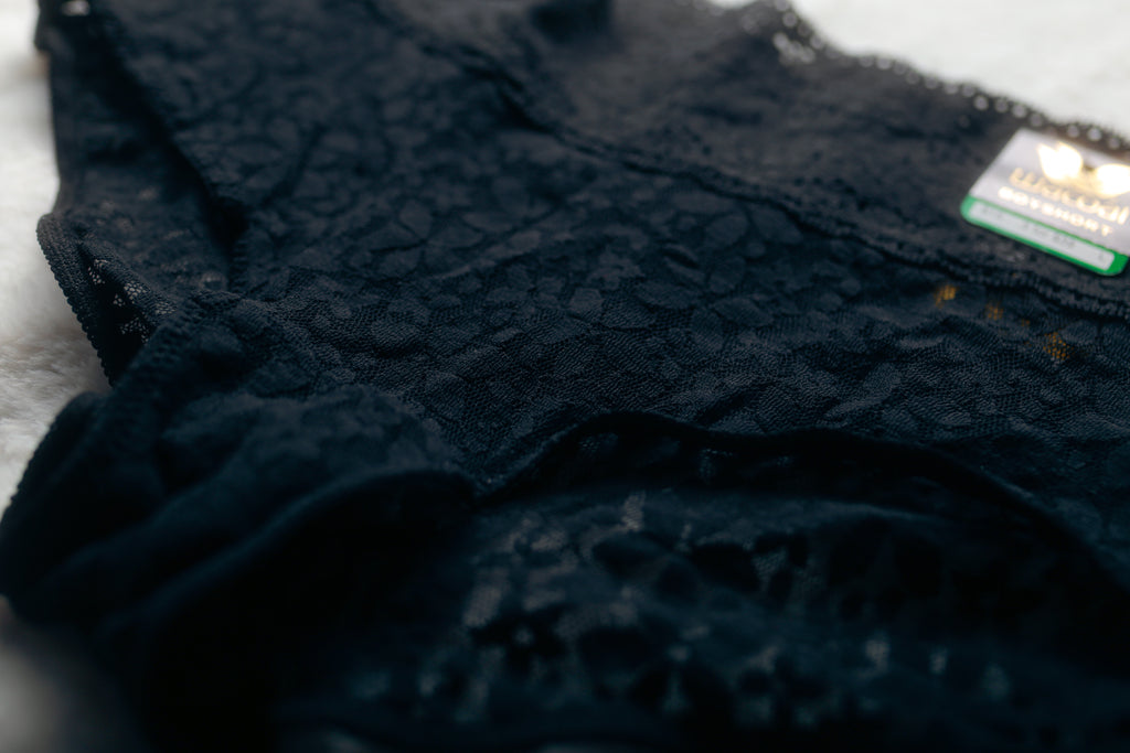 Wacoal Halo Lace Boyshort Panties 7 Large 870205 Black NEW