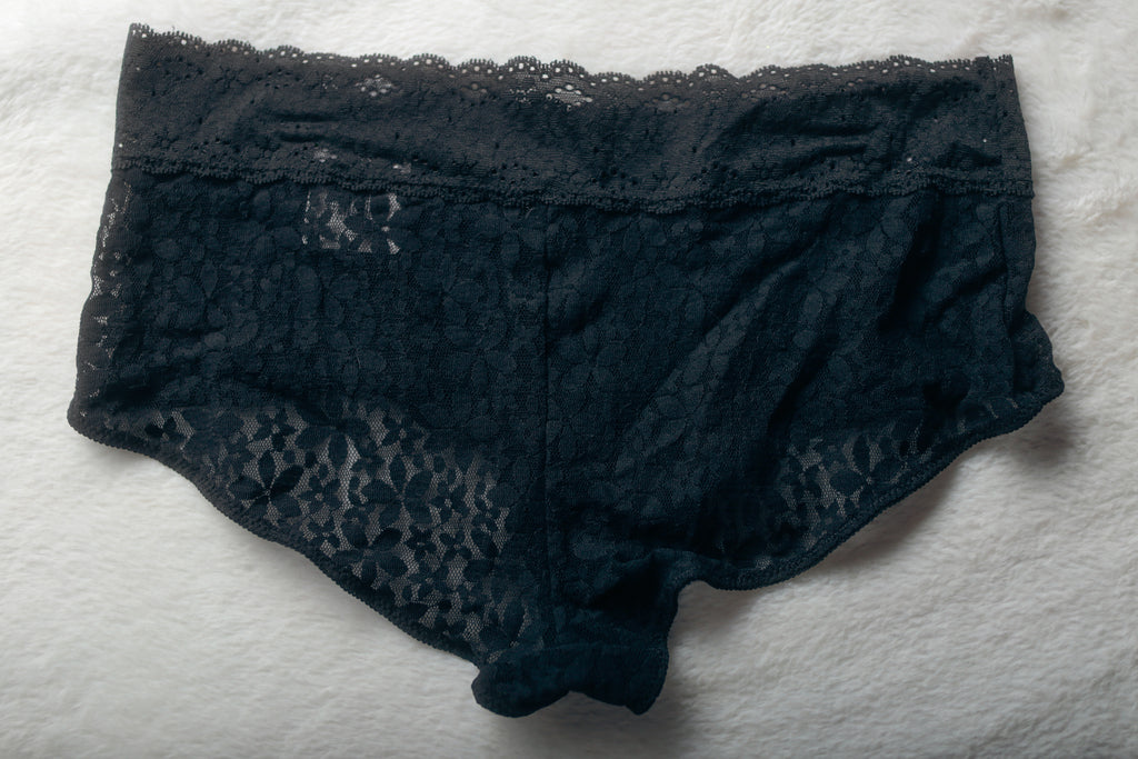 Wacoal Halo Lace Boyshort Panties 7 Large 870205 Black NEW