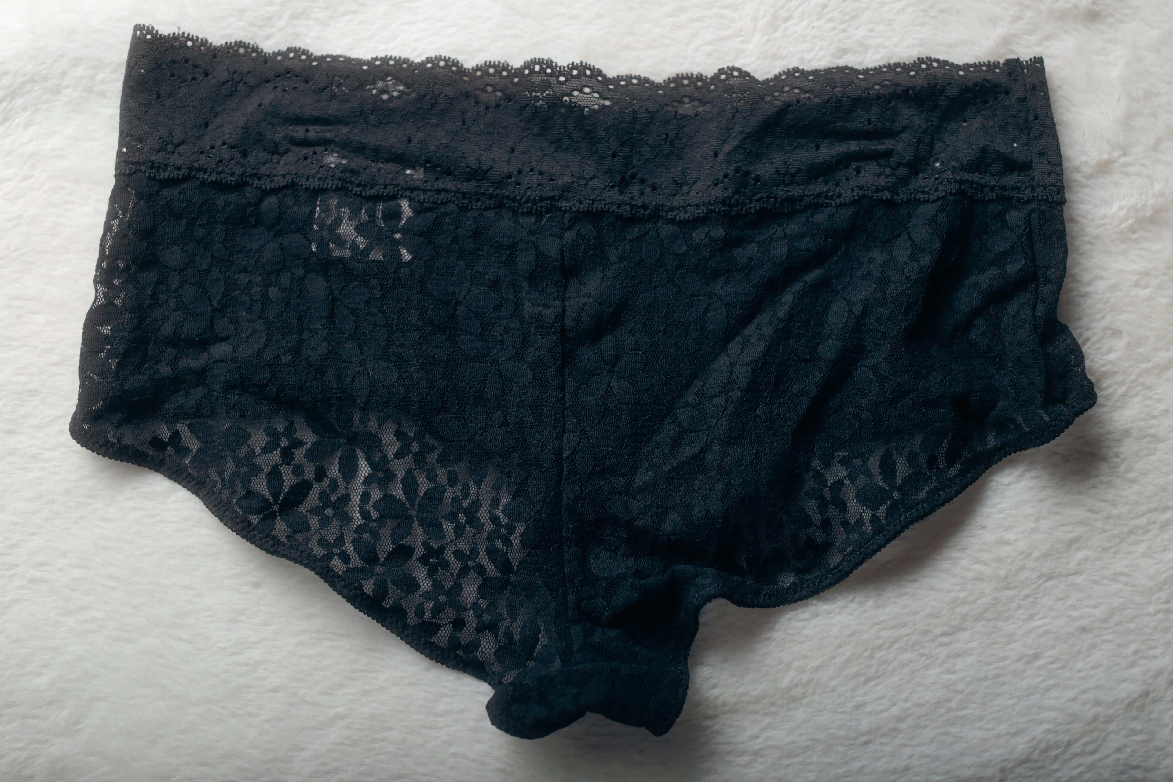 Wacoal Halo Lace Boyshort Panties 7 Large 870205 Black NEW