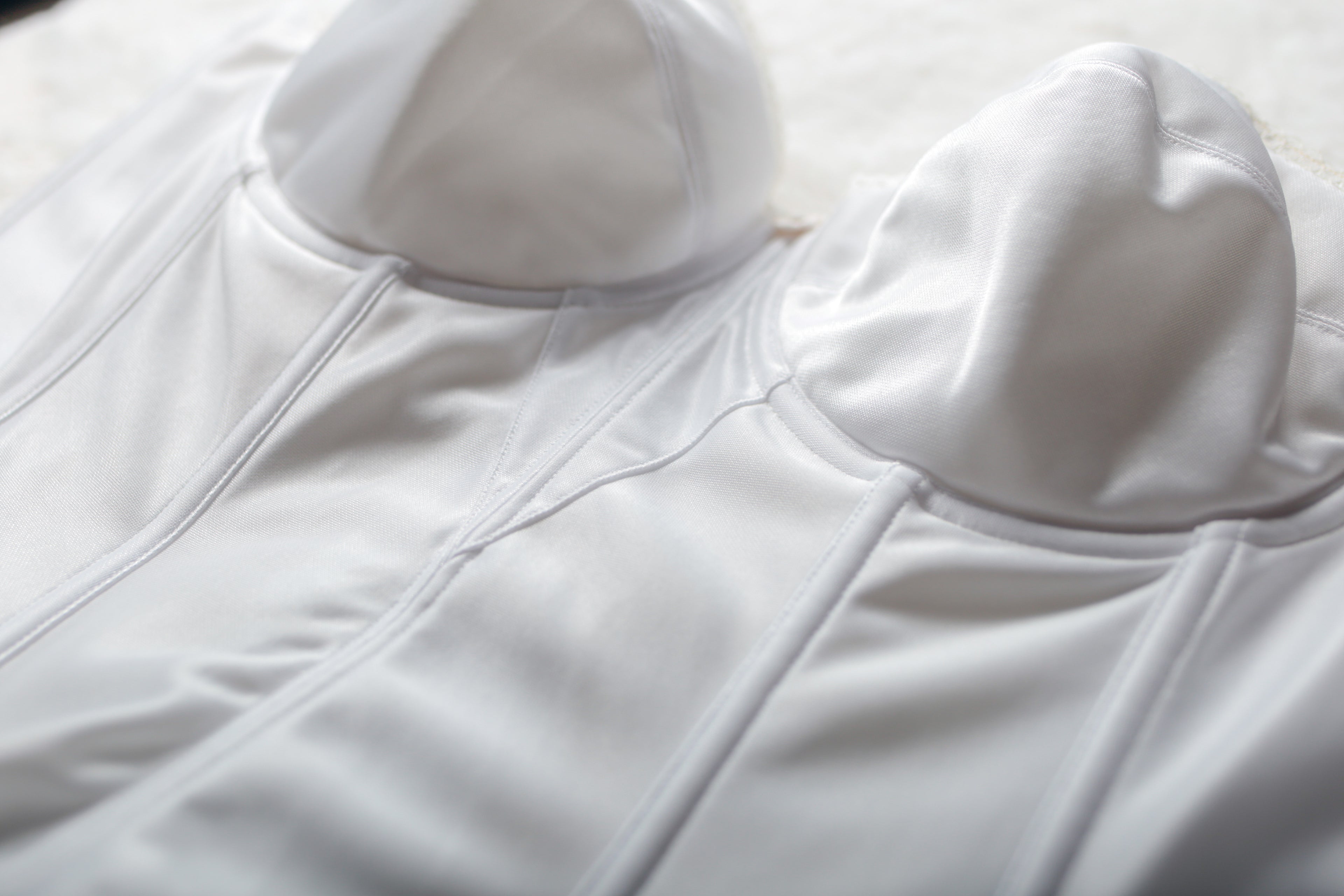 Dominique 40C Satin Bridal Basque Corset Bustier Bra White NEW