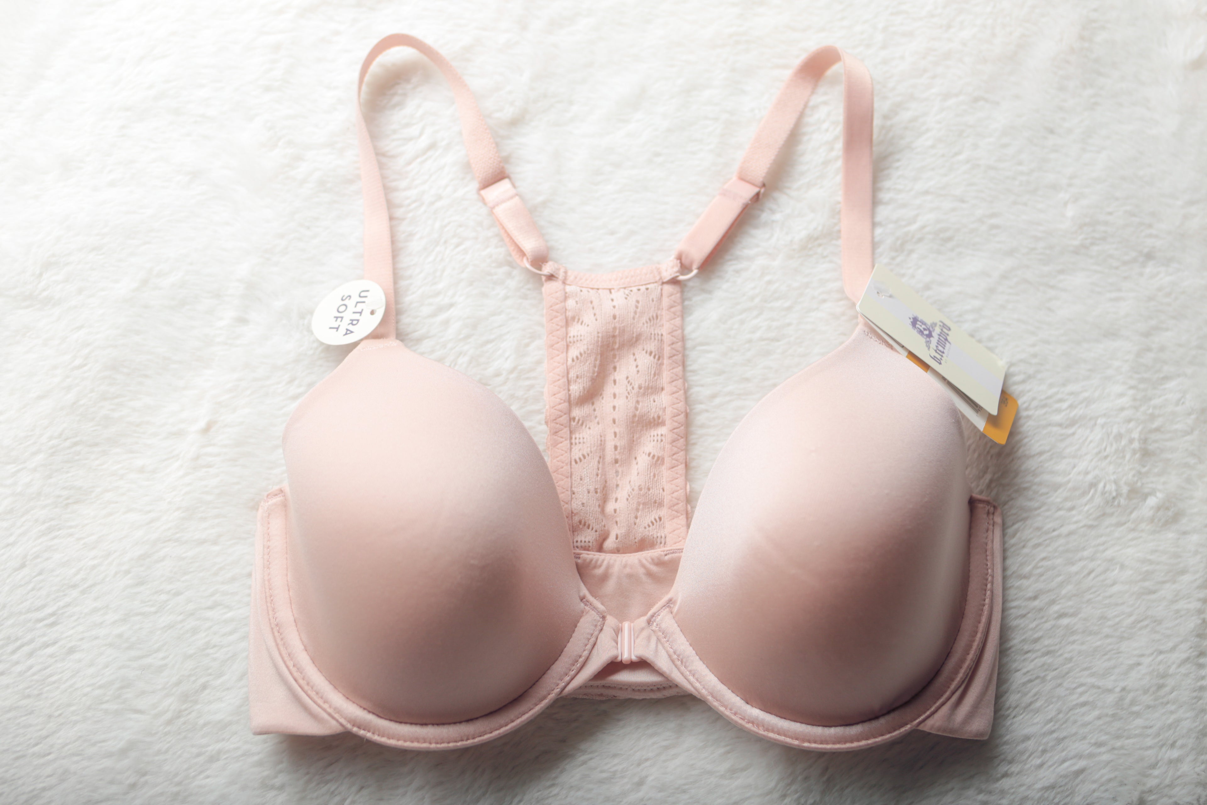 b.tempt'd by Wacoal 36A Future Foundation Front Close Racerback Underwire T-shirt Bra Beige NEW