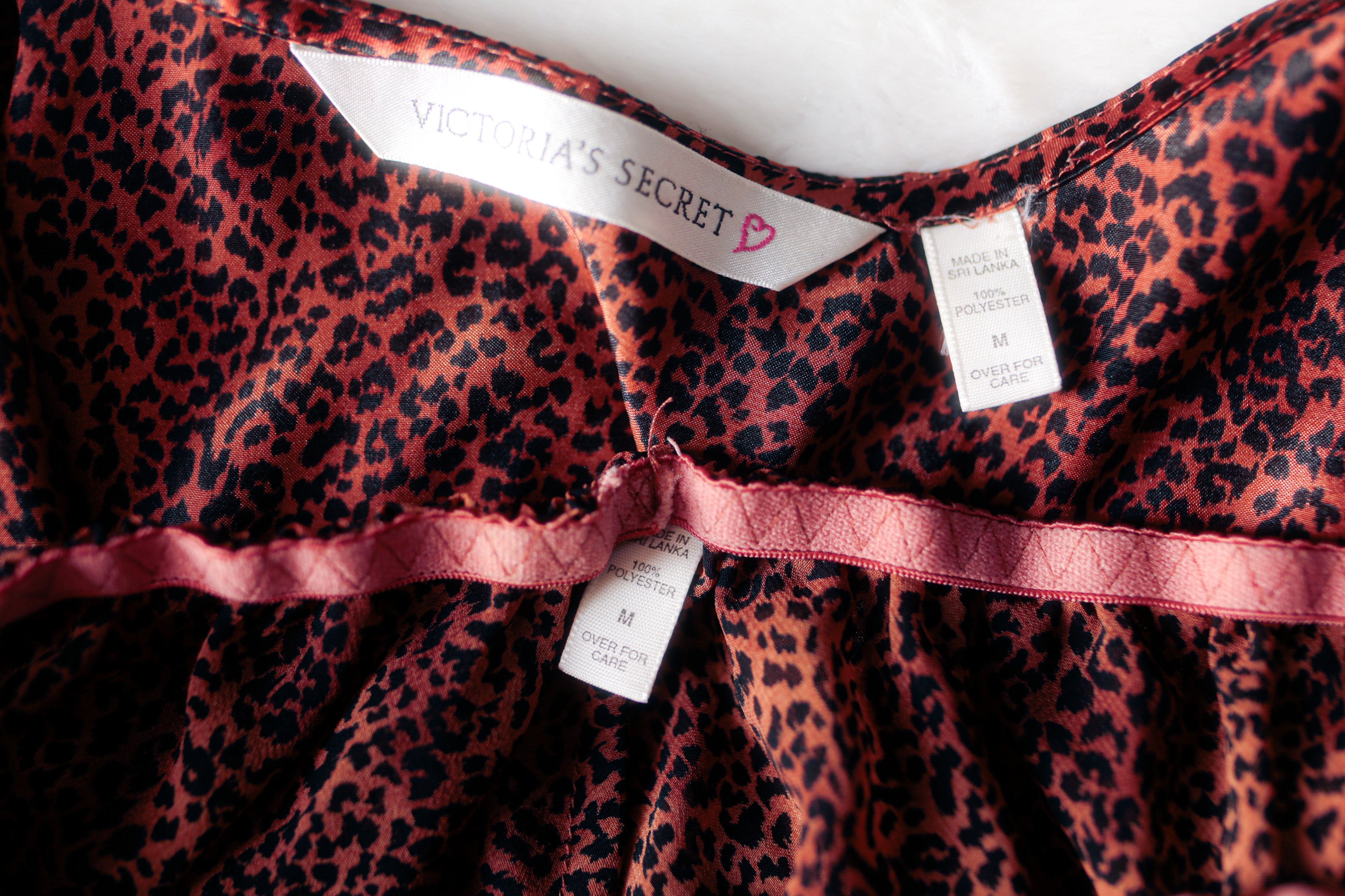 Victoria's Secret Vintage 90s Satin Sleep Top Shorts Set Leopard Cheetah Print Medium