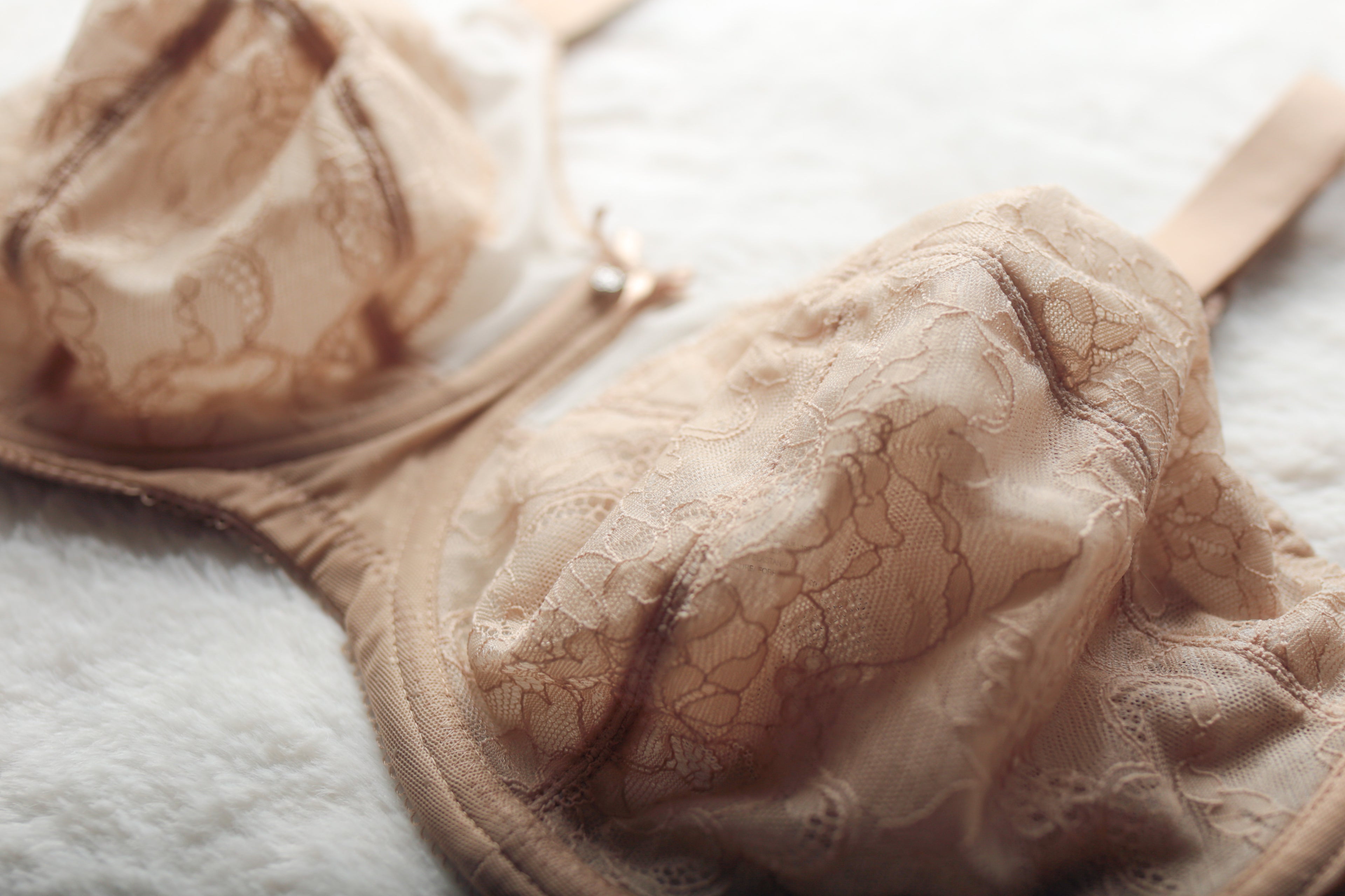 Wacoal US 36I UK 36G Retro Chic 855186 Full Figure Underwire Lace Bra Beige