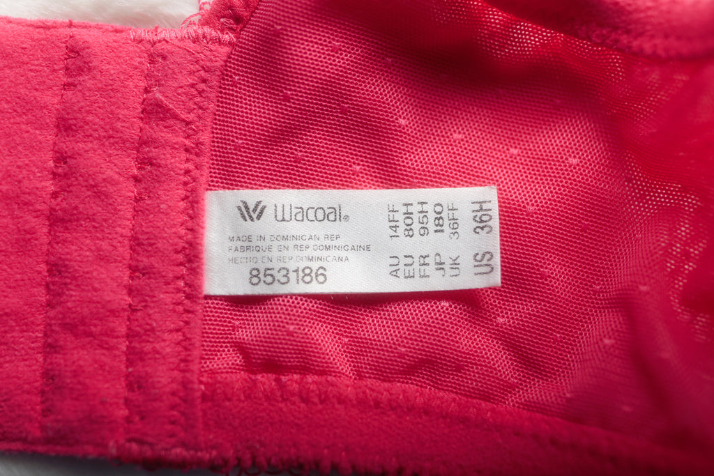 Wacoal US 36H UK 36FF 853186 Retro Chic Underwire Contour Underwire Bra Pink