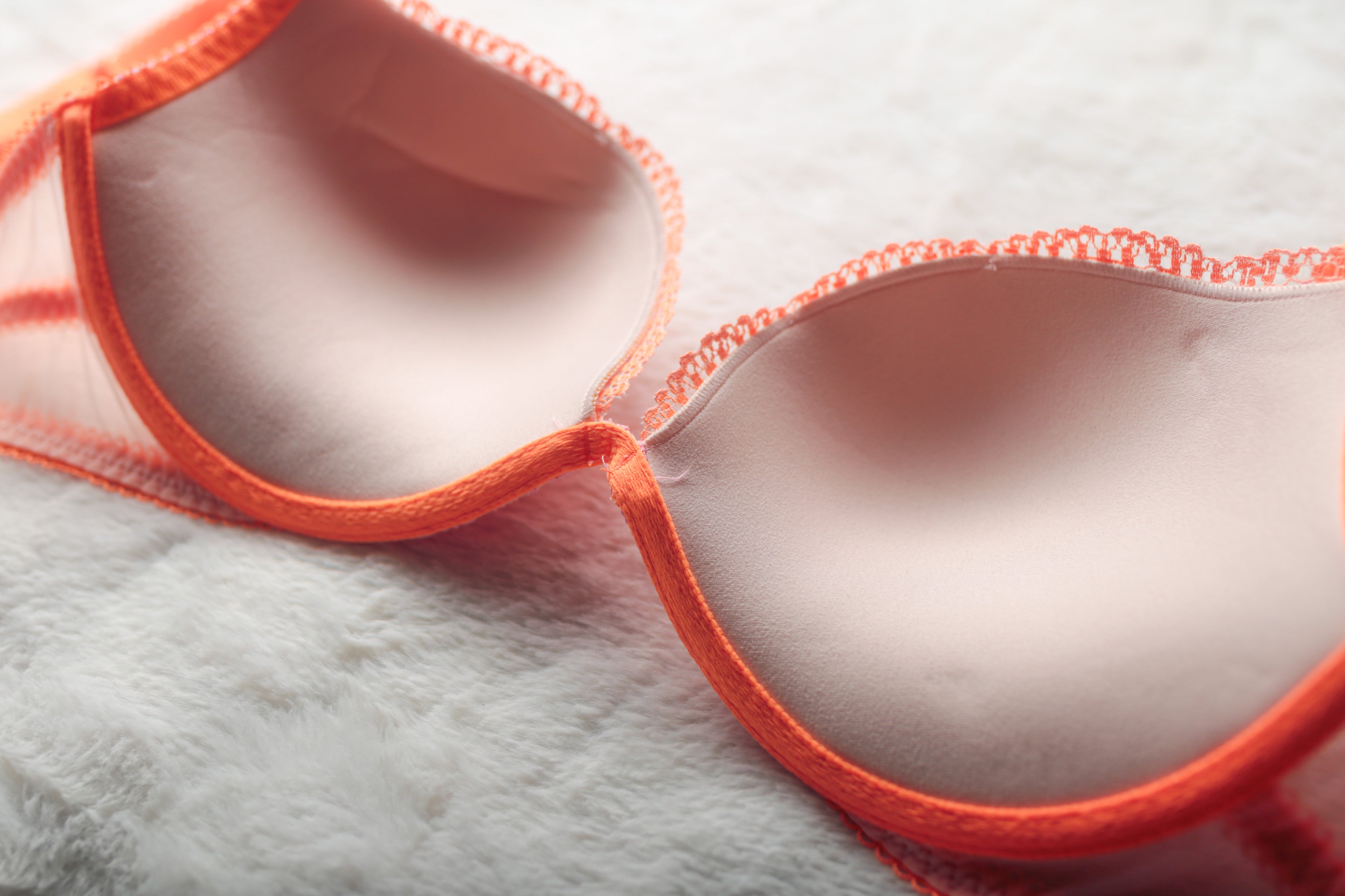 Victoria's Secret 34D Padded Demi Underwire Push-up Bra Orange Pink NEW