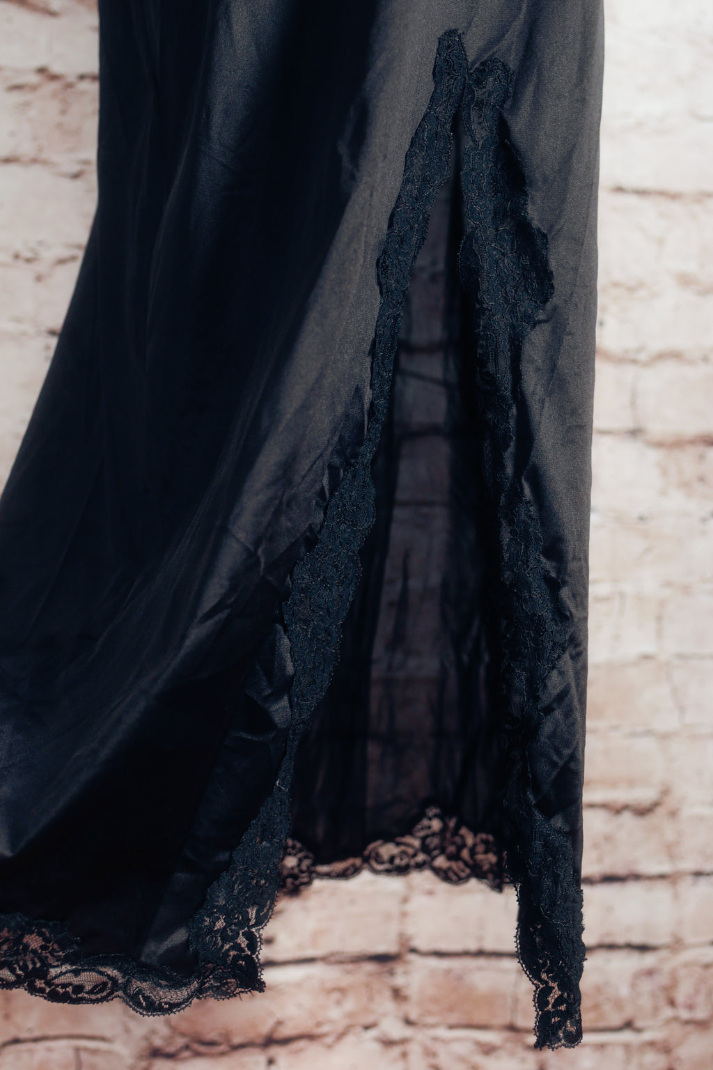 Wonder Maid Vintage Black Maxi Long Half Slip USA-made Medium