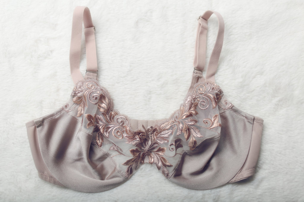 Soma 36C Unpadded Lace Full Coverage Underwire Bra Beige Floral