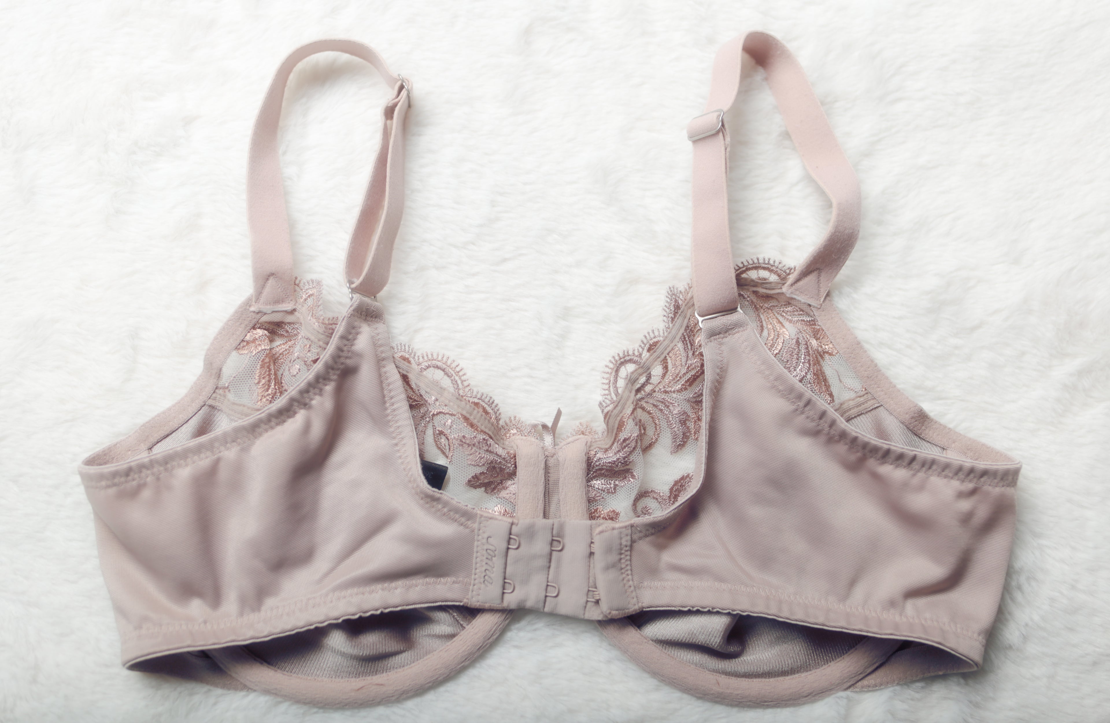 Soma 36C Unpadded Lace Full Coverage Underwire Bra Beige Floral