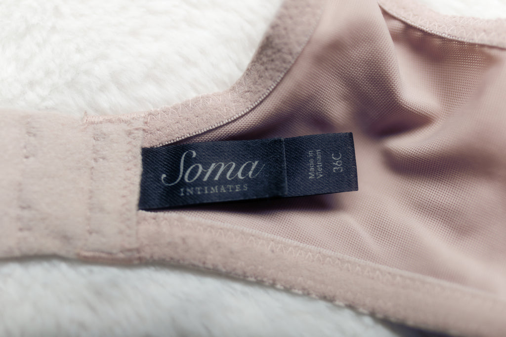 Soma 36C Unpadded Lace Full Coverage Underwire Bra Beige Floral