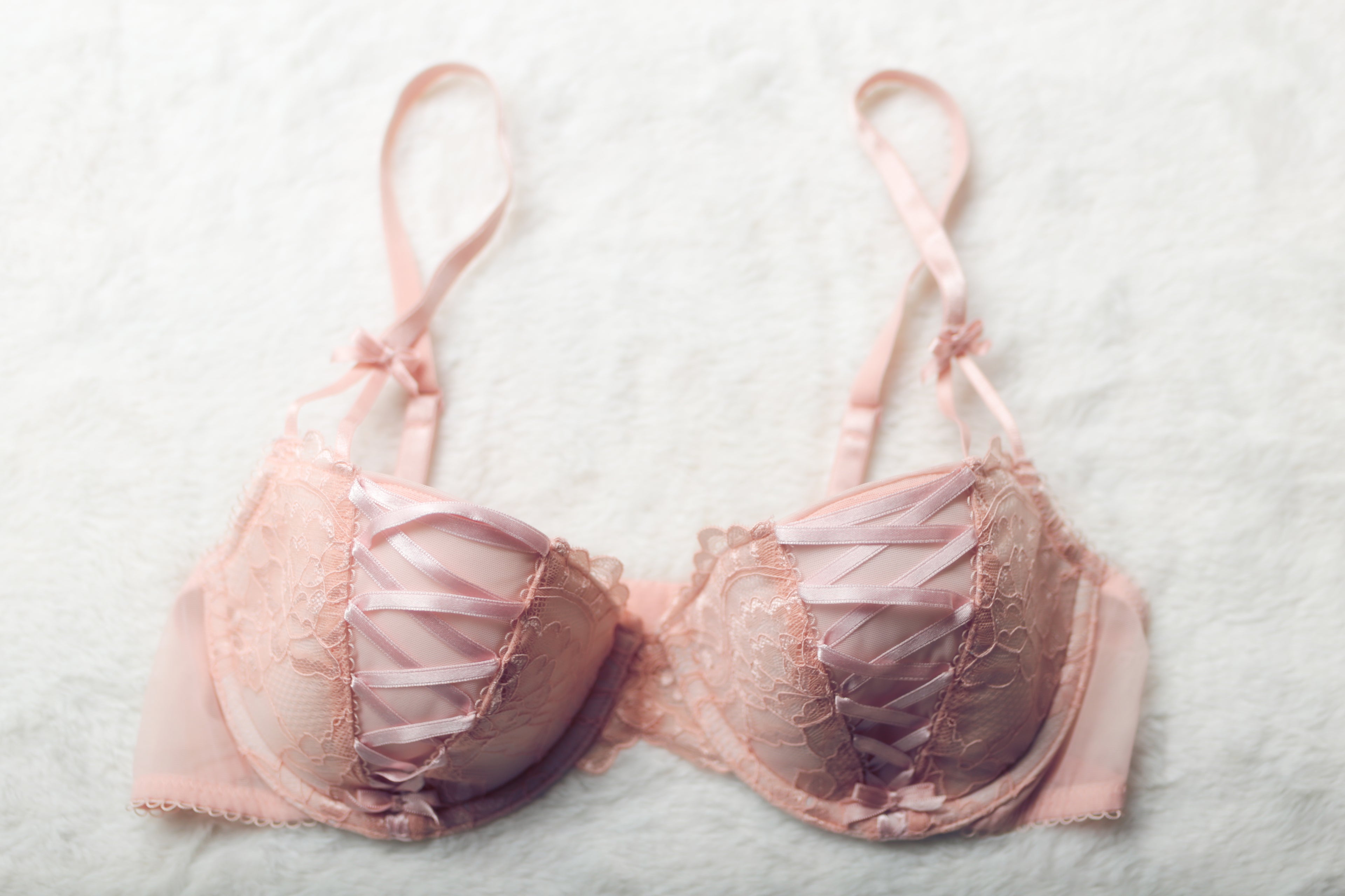 Adore Me 34C Enna Contour Ribbon Corset Cup Balconette Underwire Pink Lace