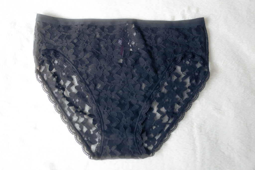Adore Me Black Sheer Lace French Cut Panties Medium NEW