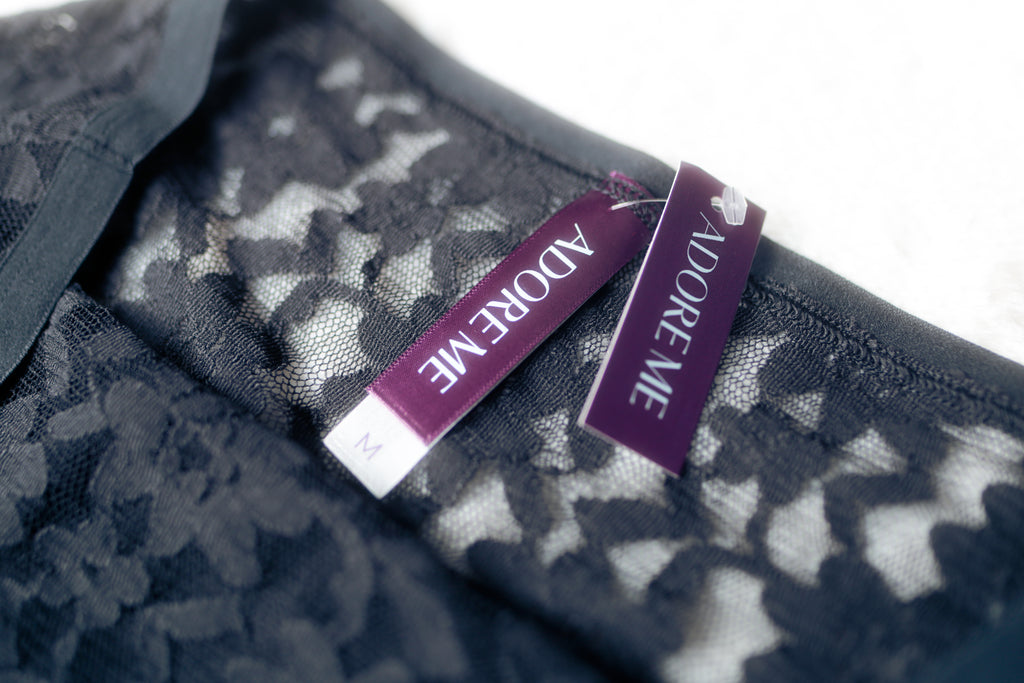 Adore Me Black Sheer Lace French Cut Panties Medium NEW