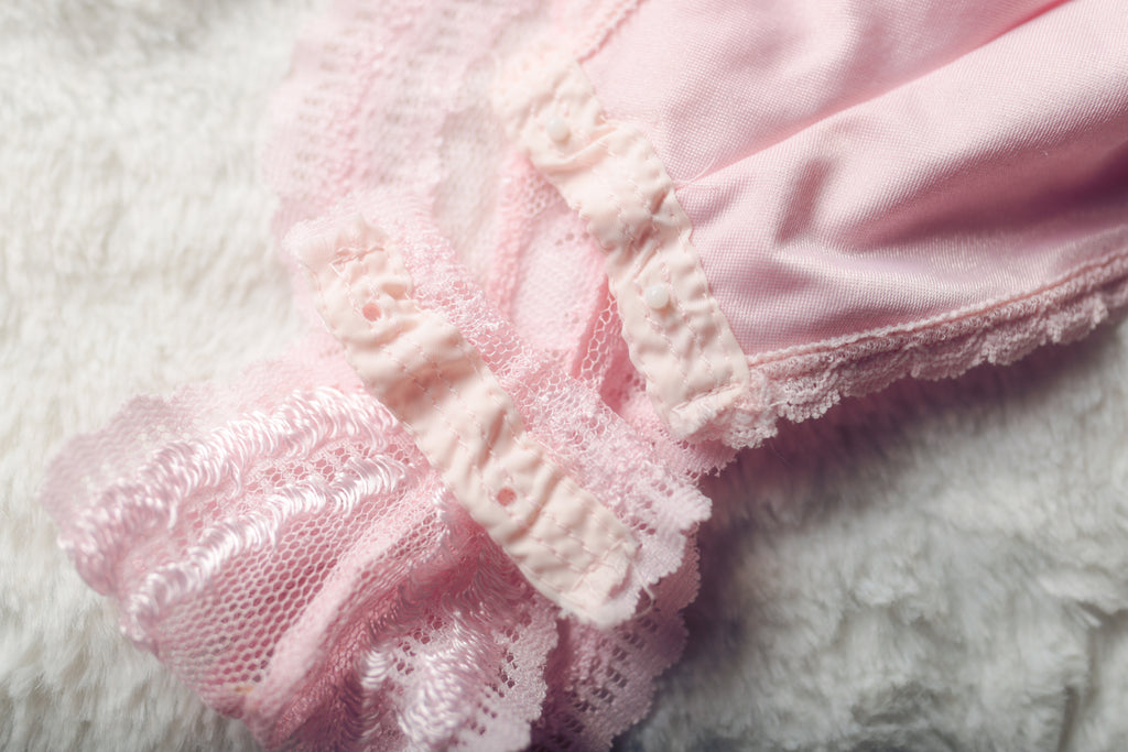 Faris Sheer Lace Mesh Coquette Teddy Lingerie Medium Pink