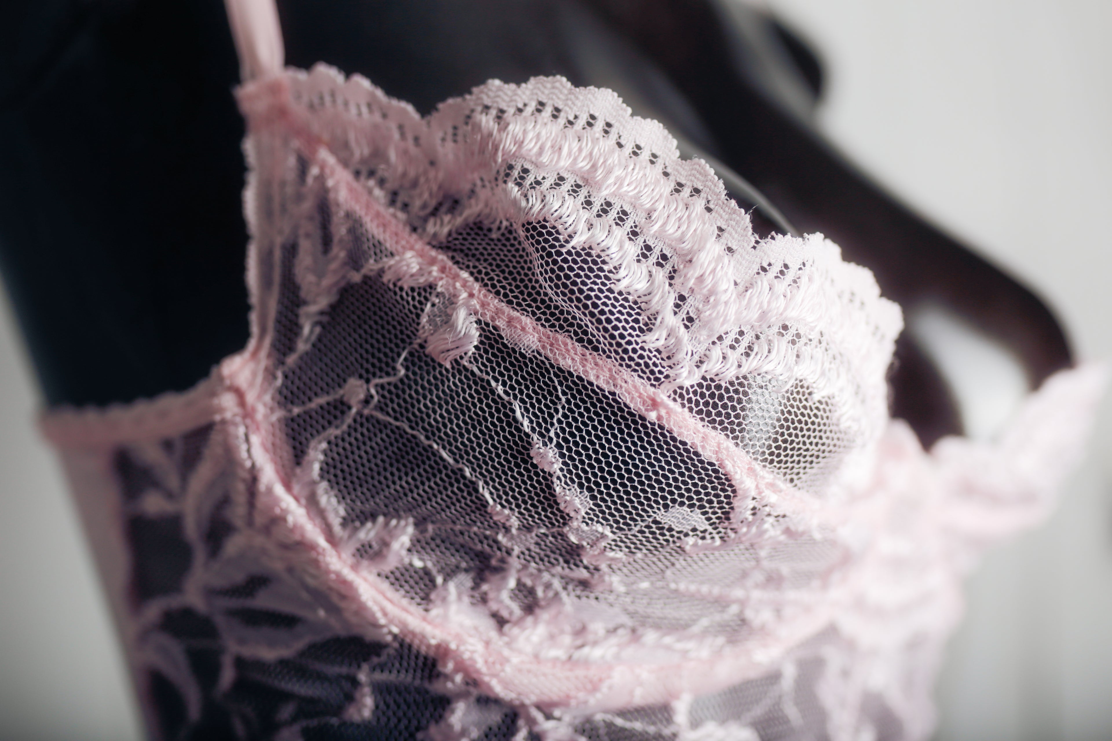 Faris Sheer Lace Mesh Coquette Teddy Lingerie Medium Pink