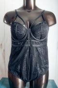 Torrid Curve 1 Sheer Lace Underwire Teddy Bodysuit Black