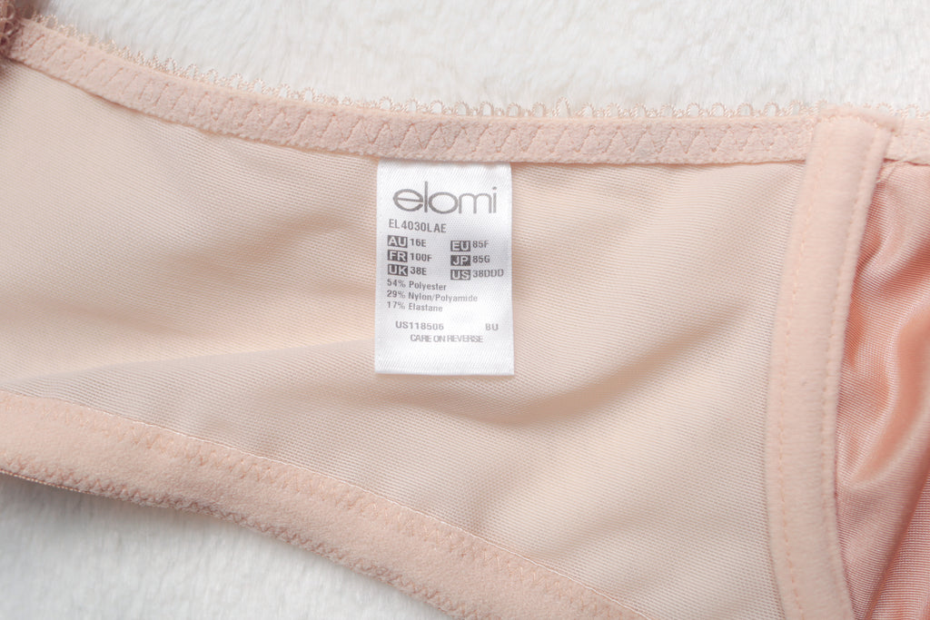 Elomi US 38DDD UK 38E EL4030 Cate Full Cup Unlined Underwire Bra Beige