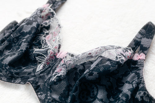 Fantasie 32GG Sharon Balcony Unlined Breathable Underwire Balconette Bra Black Floral FL2631