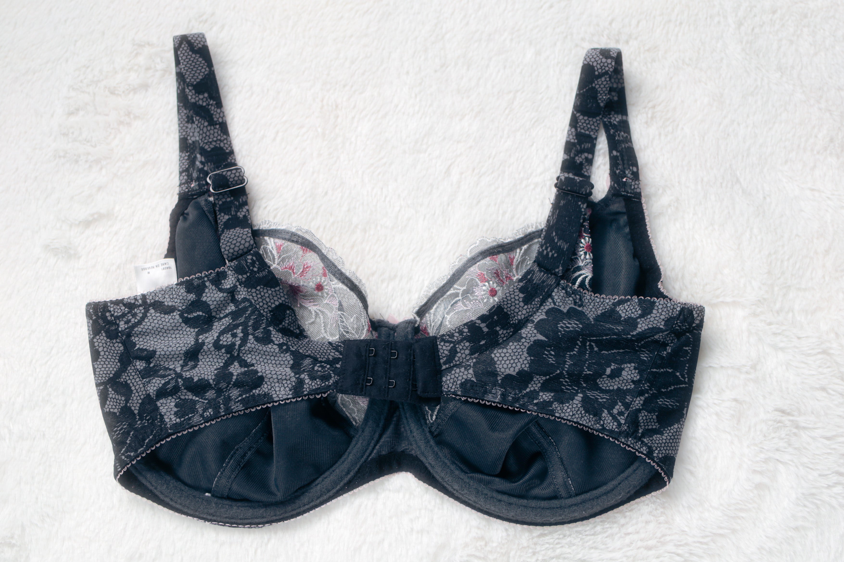 Fantasie 32GG Sharon Balcony Unlined Breathable Underwire Balconette Bra Black Floral FL2631