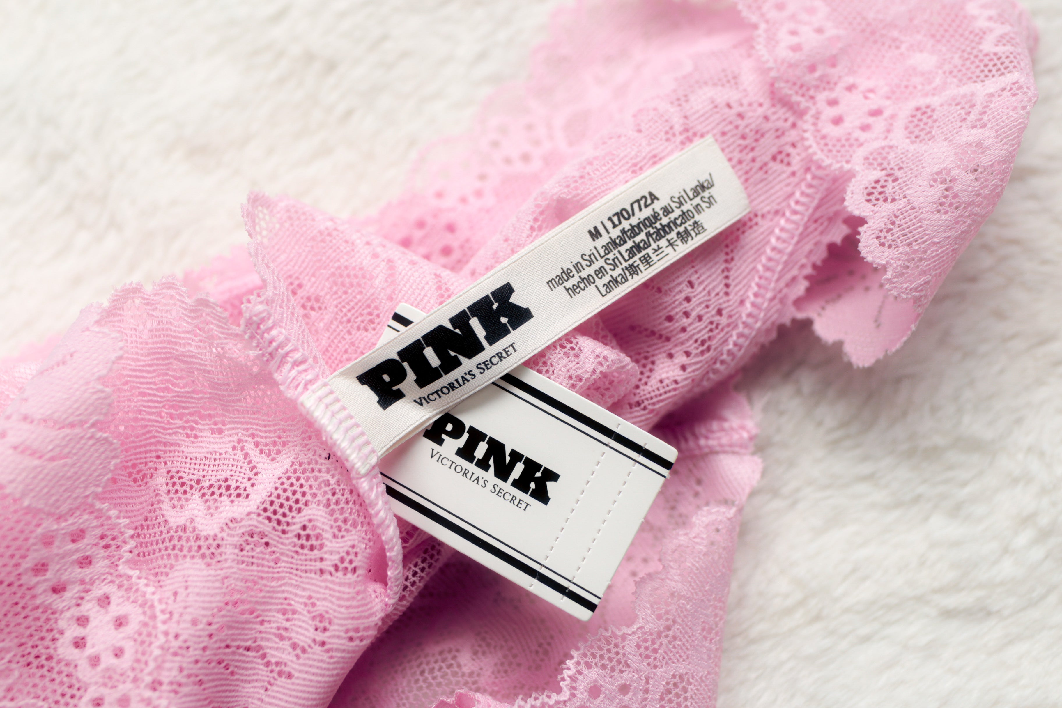 PINK Wink V-Front Brazilian Cheeky Panty Medium Pink NEW