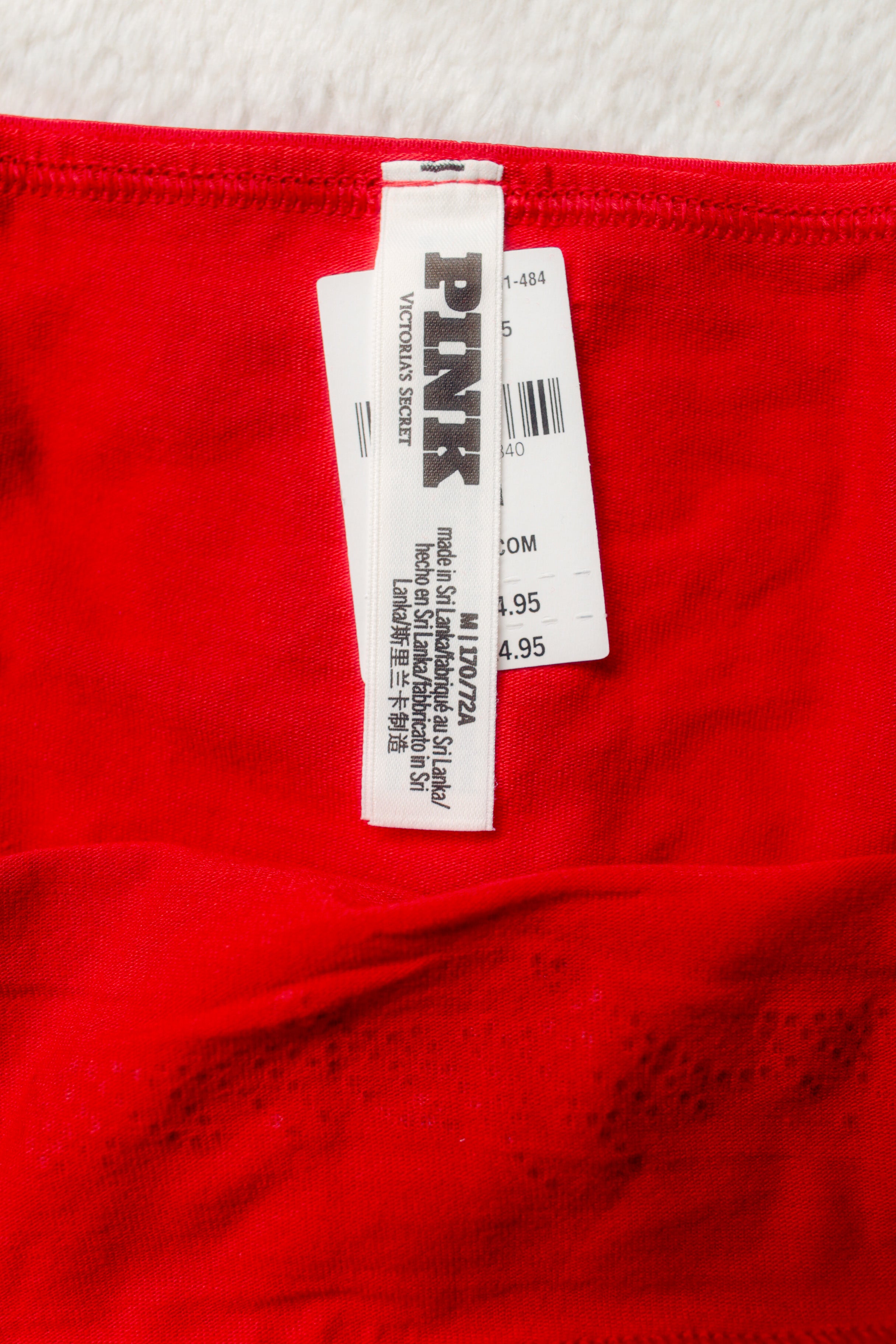 PINK Cotton Logo Hiphugger Panty Medium Naughty-ish Red NEW