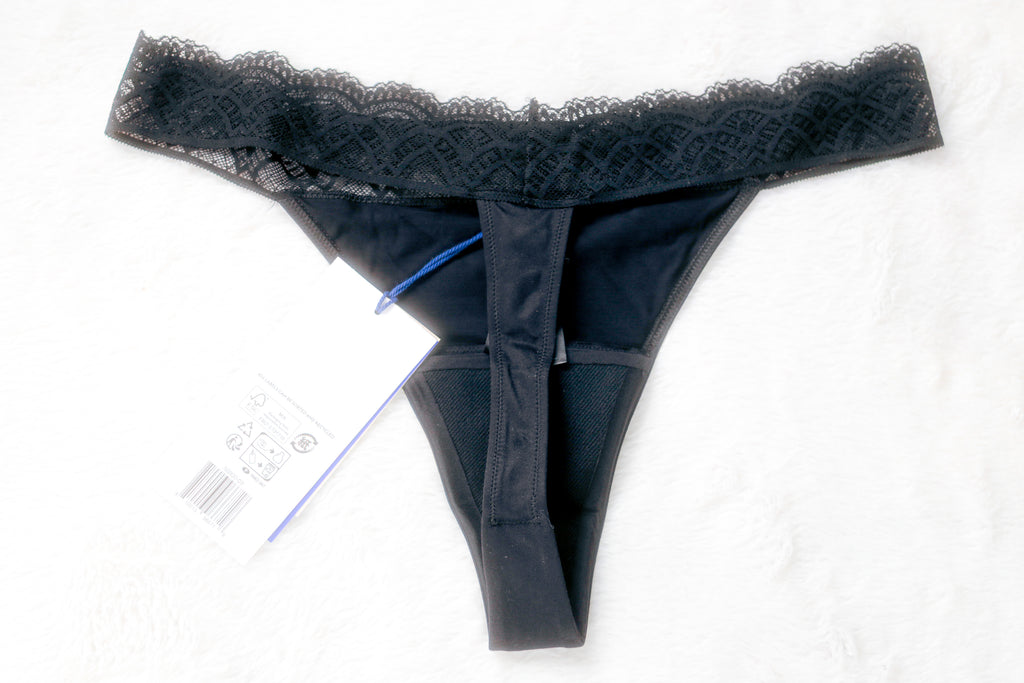 Thinx Speax Leak Protection Thong Panty XL Black NEW