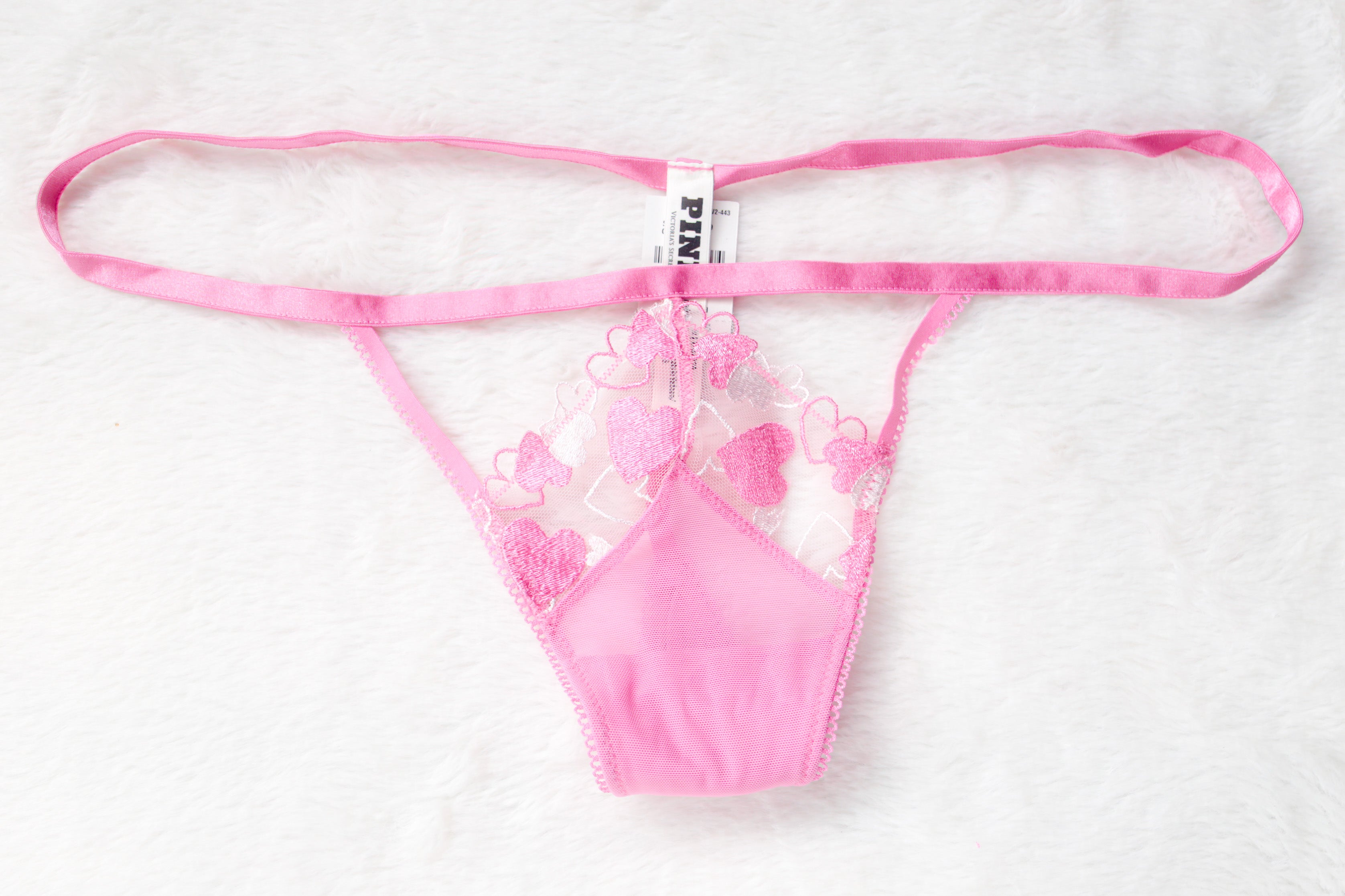 PINK Wink V-string Thong Panty Medium Pink NEW