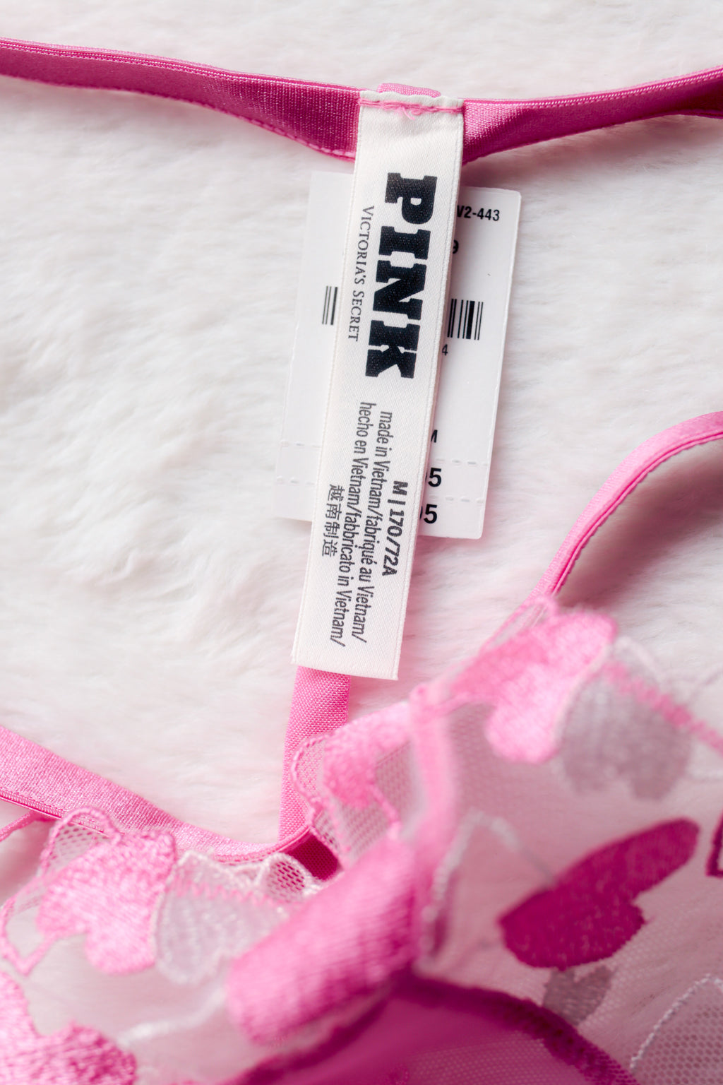 PINK Wink V-string Thong Panty Medium Pink NEW