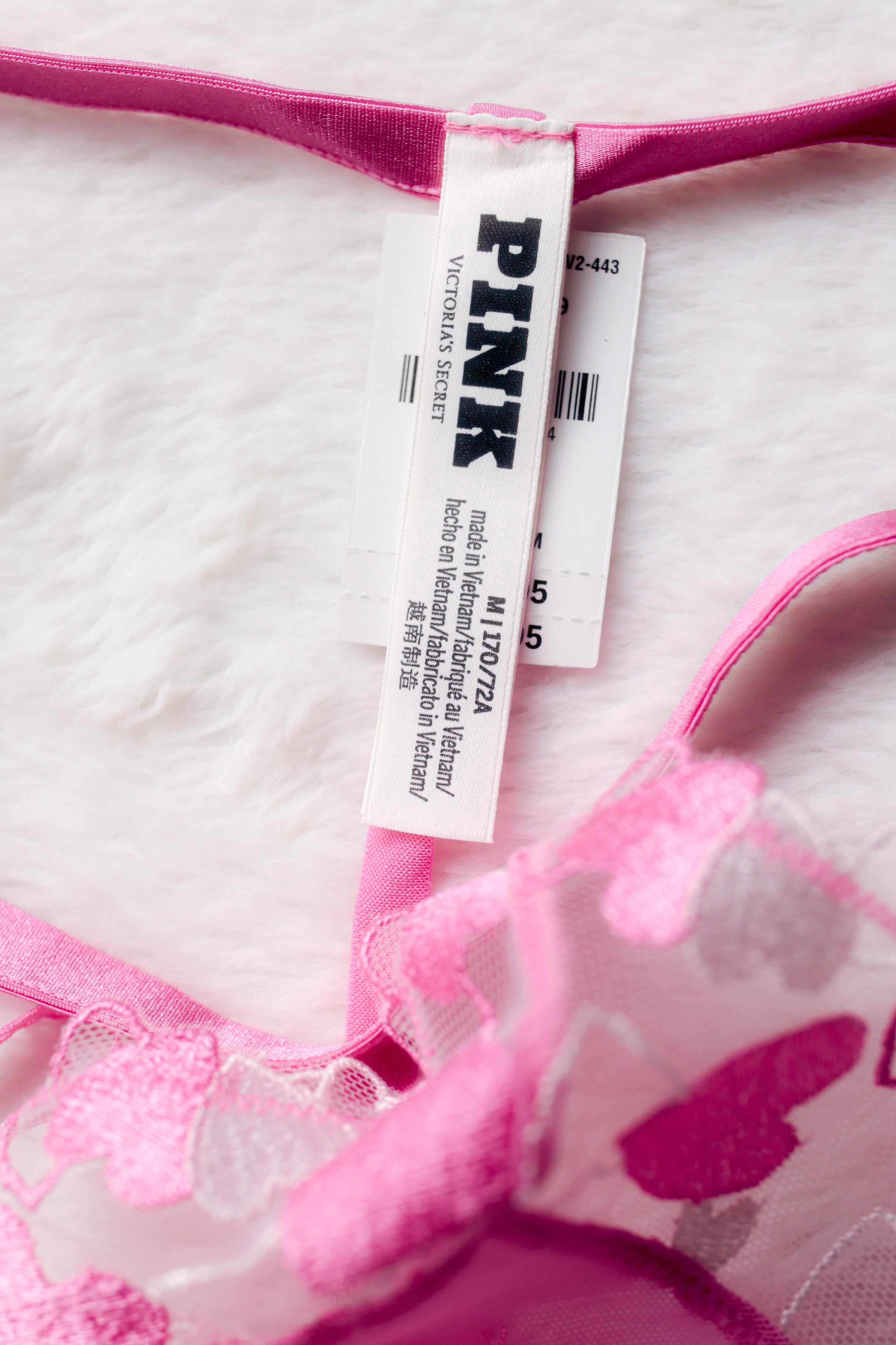 PINK Wink V-string Thong Panty Medium Pink NEW