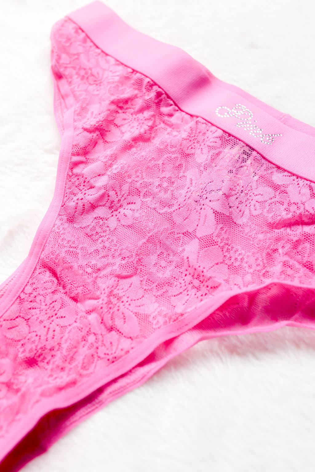 PINK Bling Lacie Logo Brazilian Panty Medium Pink NEW