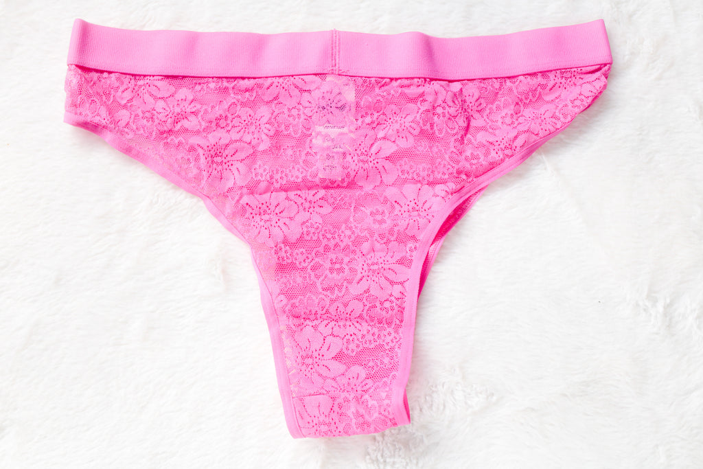 PINK Bling Lacie Logo Brazilian Panty Medium Pink NEW