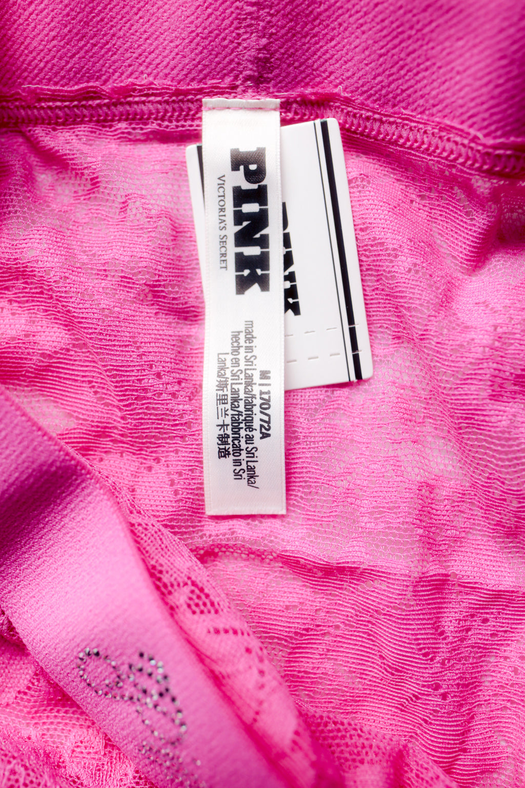 PINK Bling Lacie Logo Brazilian Panty Medium Pink NEW
