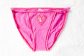 PINK Cotton String Bikini Panty Candy Cane Peekaboo Patch Medium Pink NEW