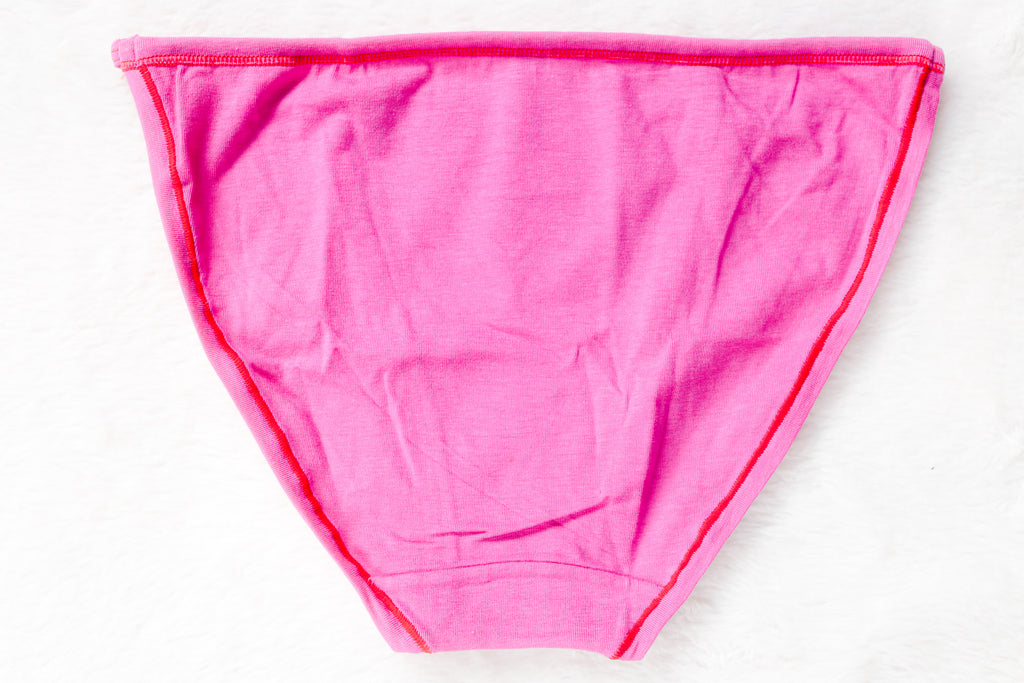 PINK Cotton String Bikini Panty Candy Cane Peekaboo Patch Medium Pink NEW