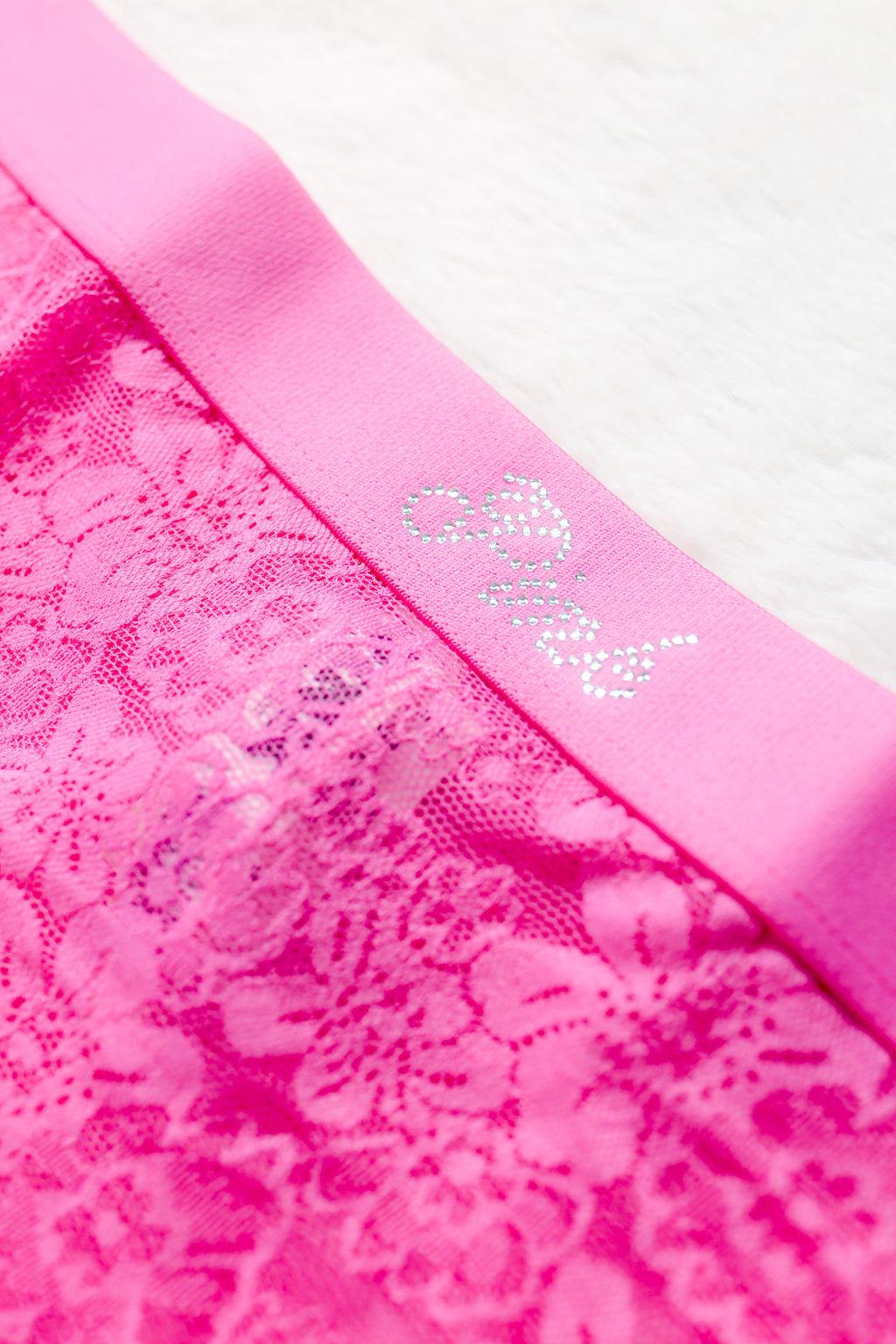 PINK Bling Lacie Logo Brazilian Panty Large Pink NEW