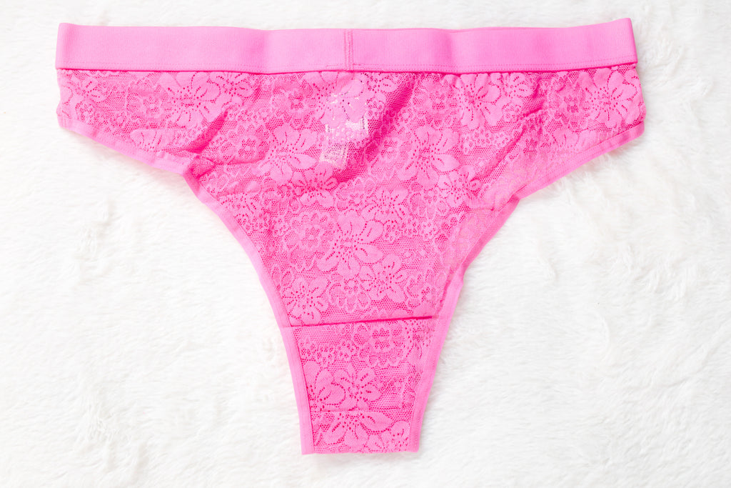 PINK Bling Lacie Logo Brazilian Panty Large Pink NEW