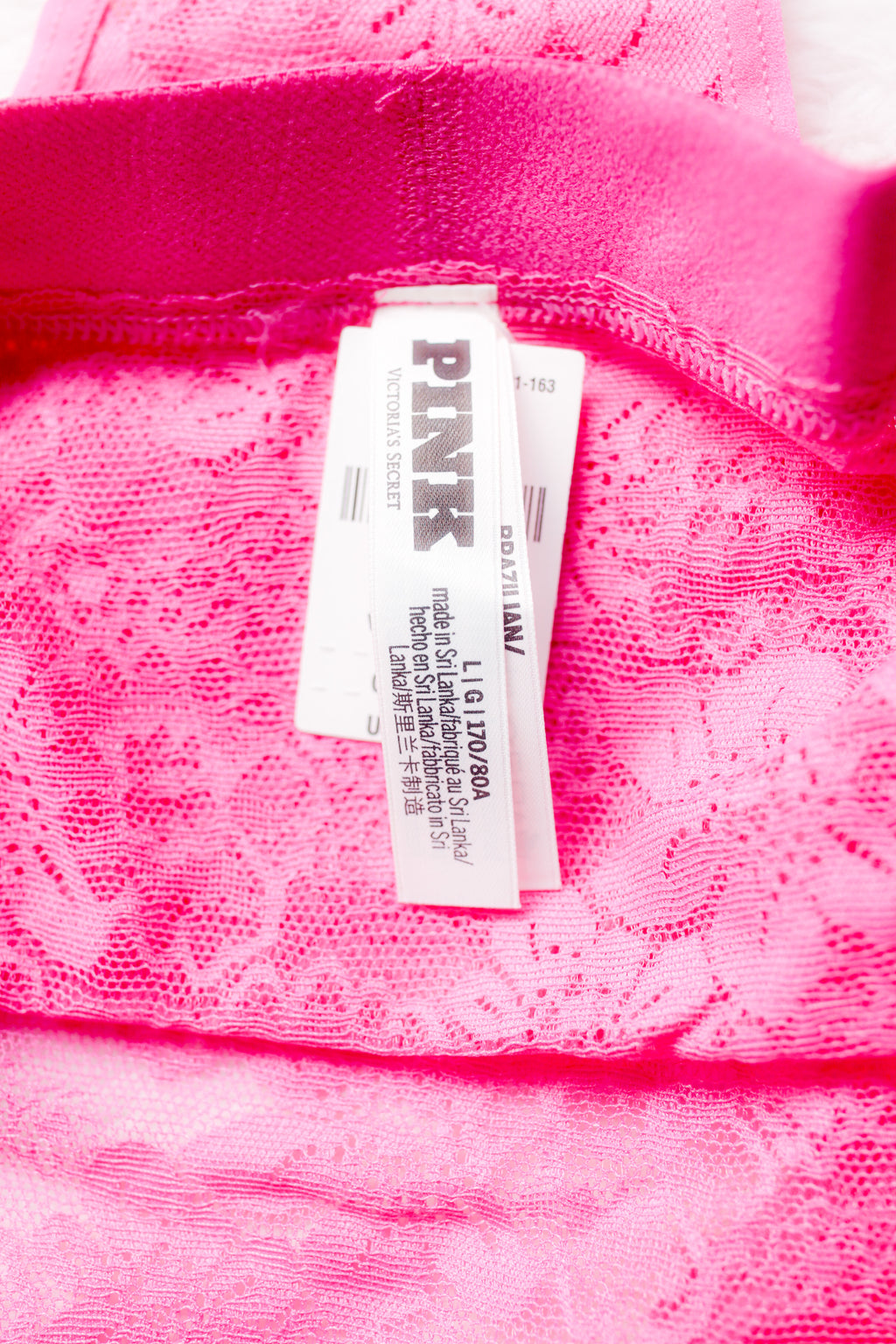 PINK Bling Lacie Logo Brazilian Panty Large Pink NEW