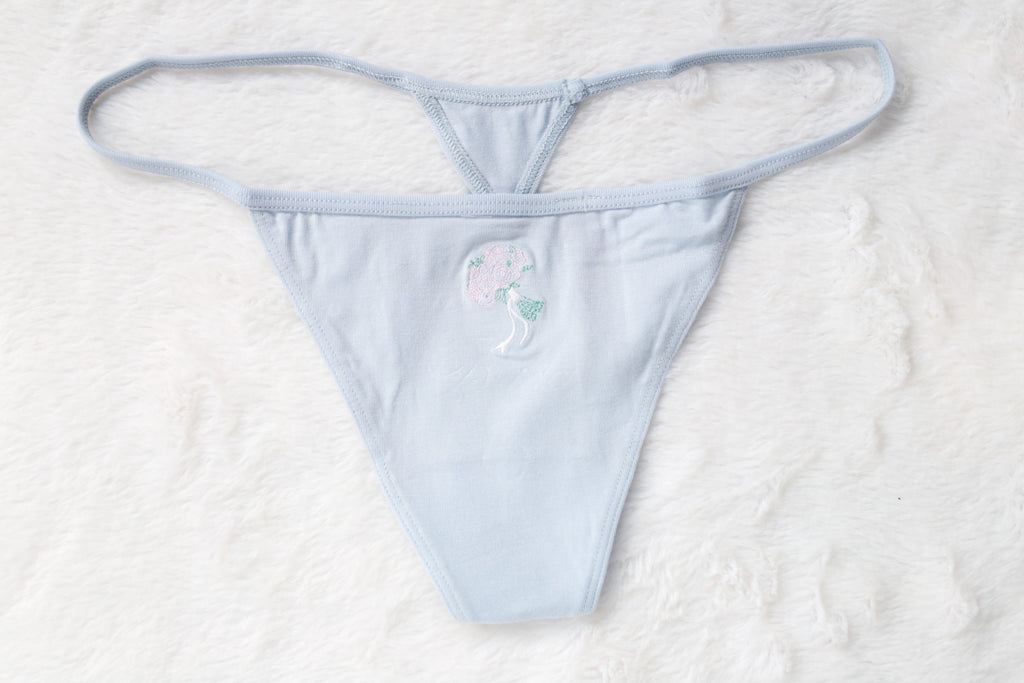 Victoria's Secret Bridal Cotton Stretch V-string Panty Medium NEW