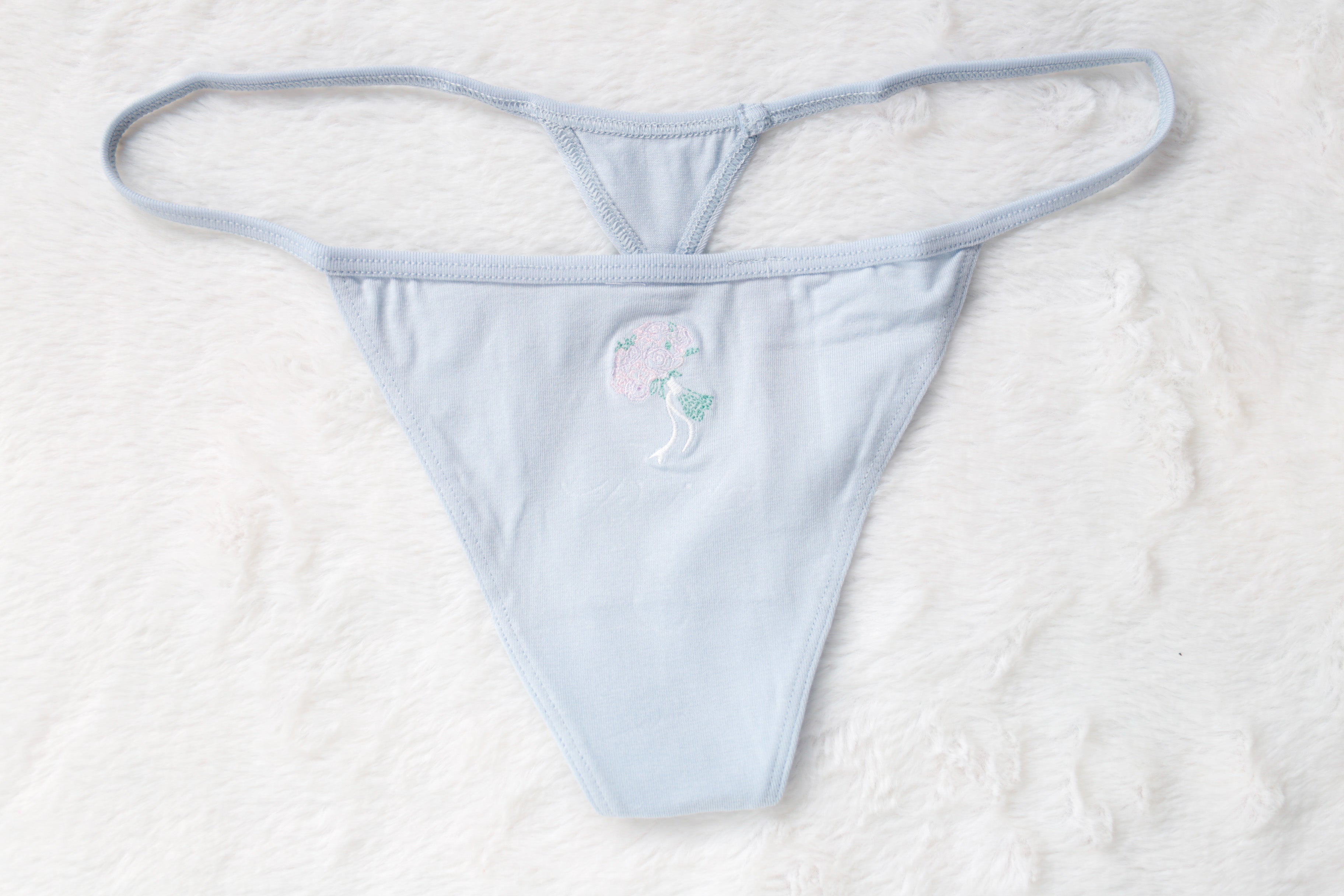 Victoria's Secret Bridal Cotton Stretch V-string Panty Medium NEW