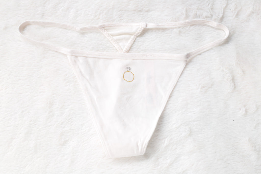 Victoria's Secret Bridal Cotton Stretch V-string Panty Medium NEW