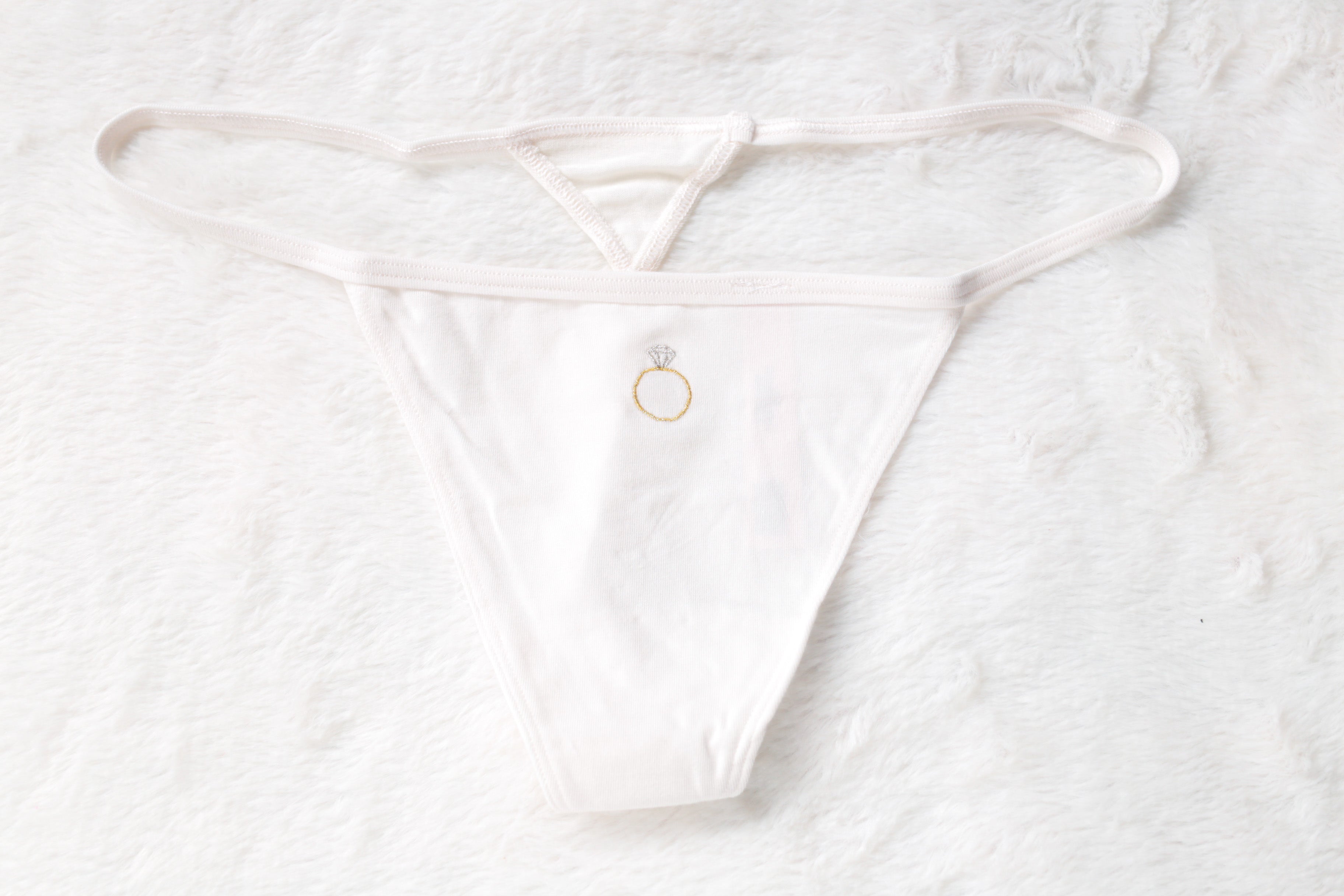 Victoria's Secret Bridal Cotton Stretch V-string Panty Medium NEW
