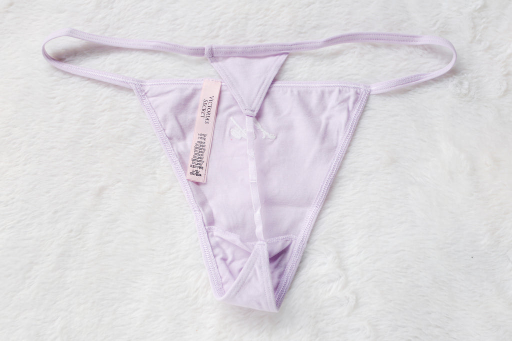 Victoria's Secret Bridal Cotton Stretch V-string Panty Medium NEW