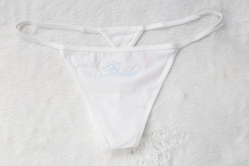 Victoria's Secret Bridal Cotton Stretch V-string Panty Medium NEW