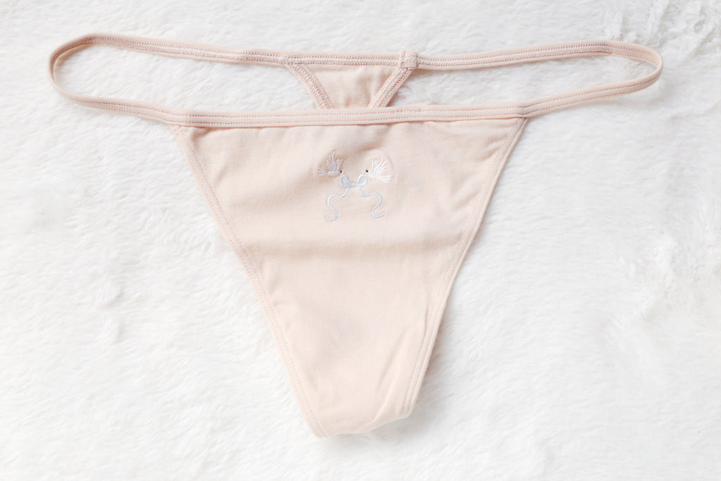 Victoria's Secret Bridal Cotton Stretch V-string Panty Medium NEW