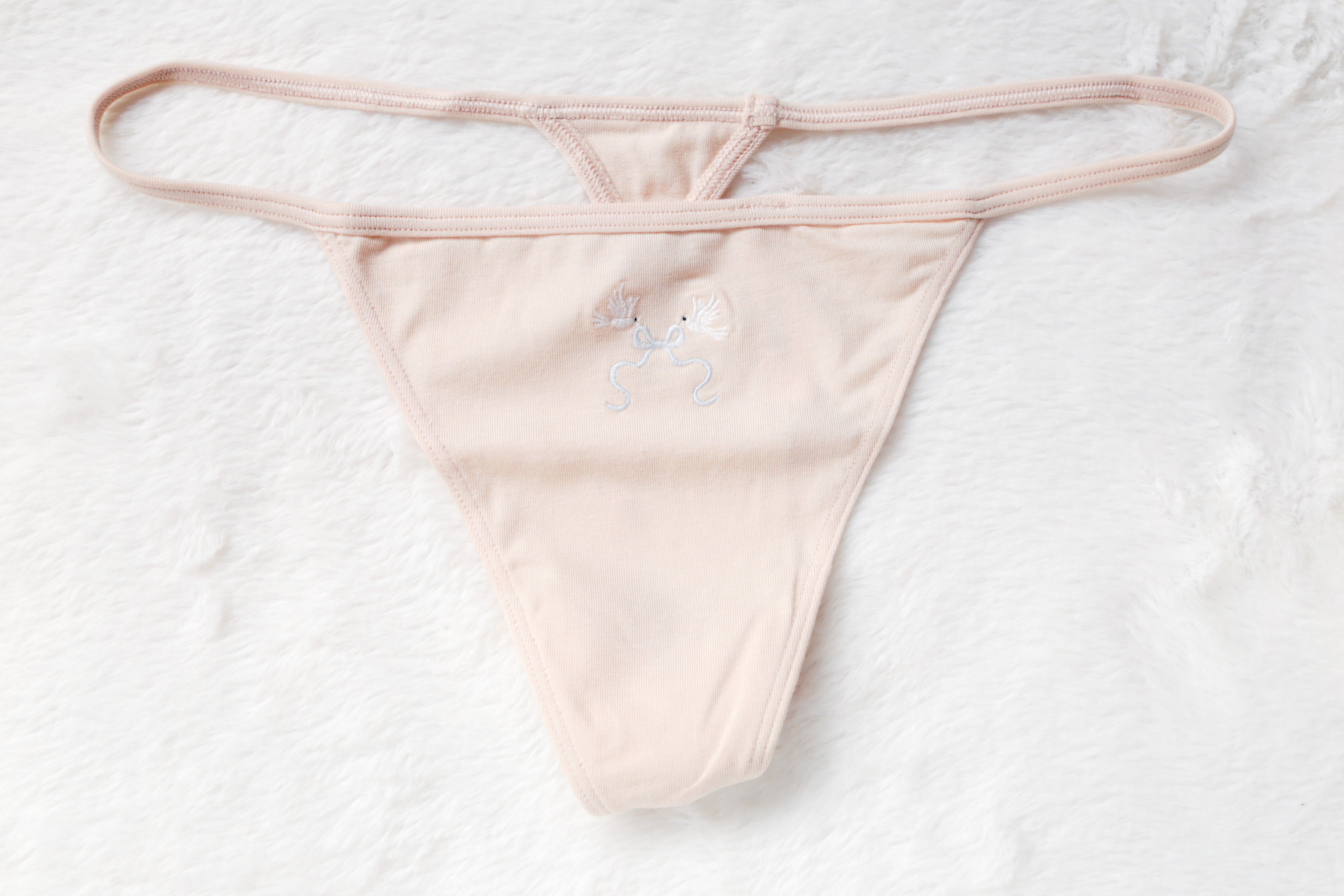 Victoria's Secret Bridal Cotton Stretch V-string Panty Medium NEW